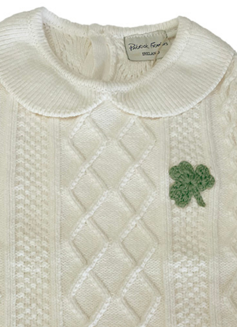 Kids' Cable Dress with Shamrock