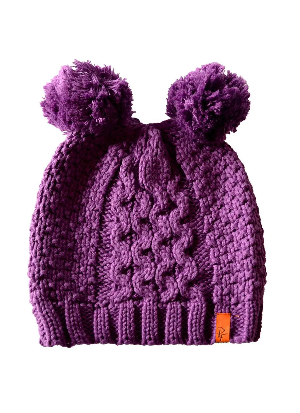 Kids Purple Knitted Bobble Hat