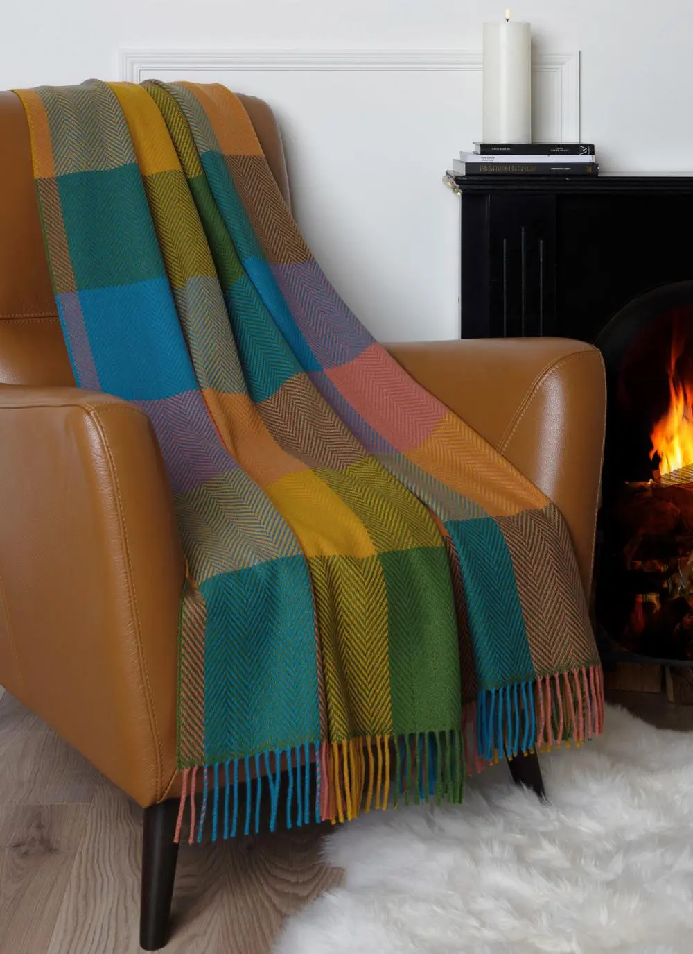 Donegal Sunset Wool Cashmere Throw