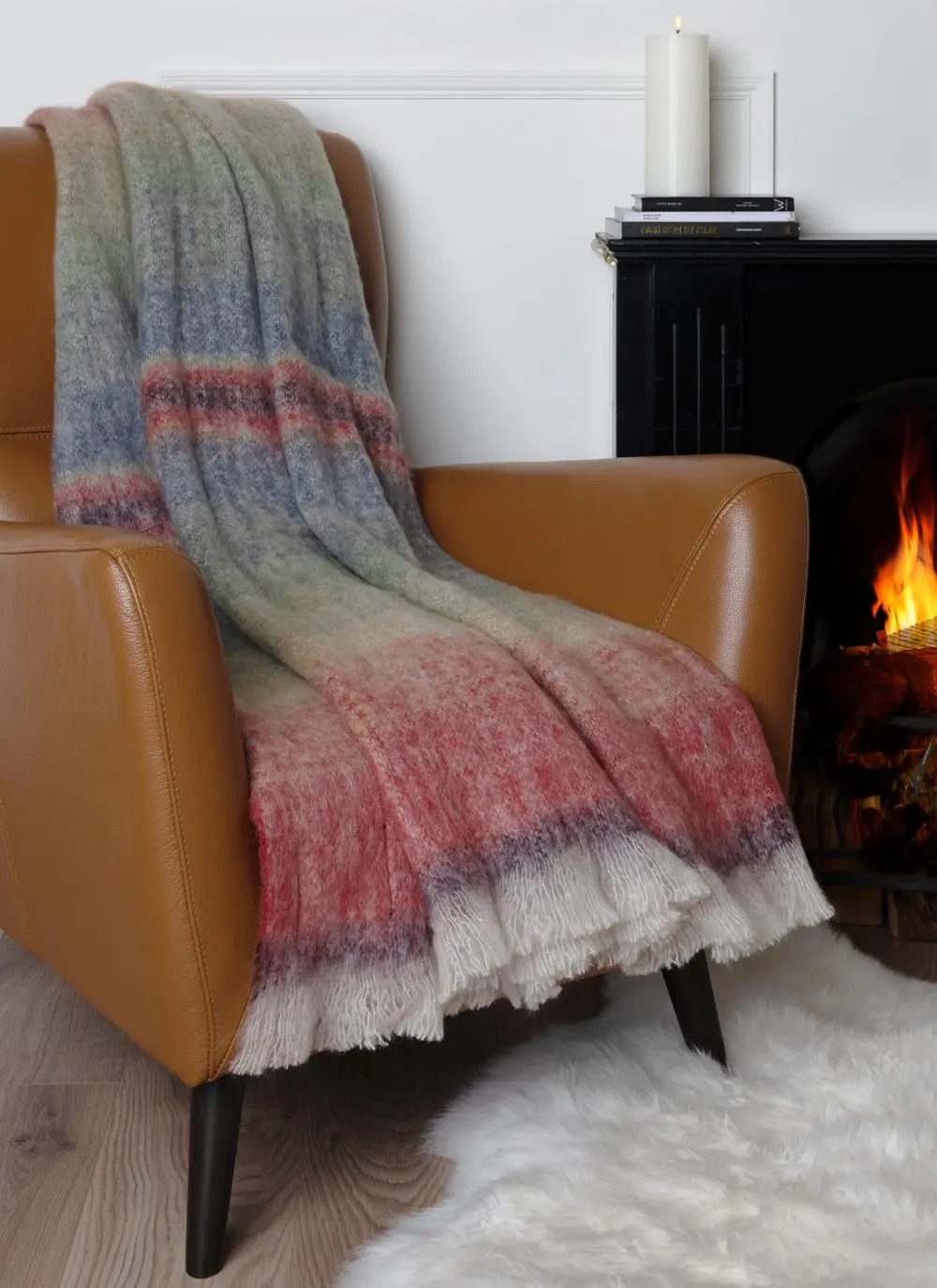 Red Sky Mohair Wool Throw