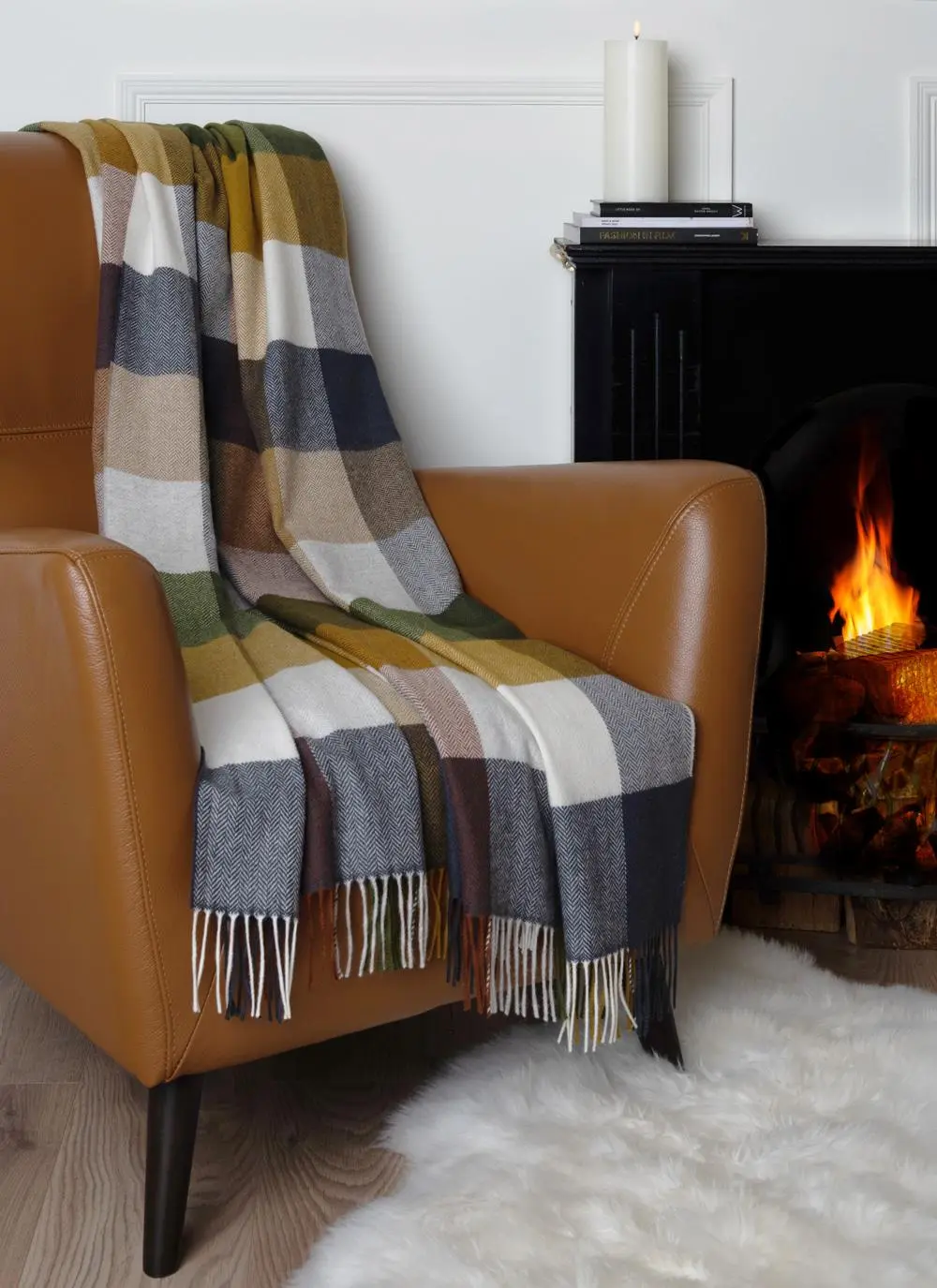 Autumn Leaves Lambswool Throw