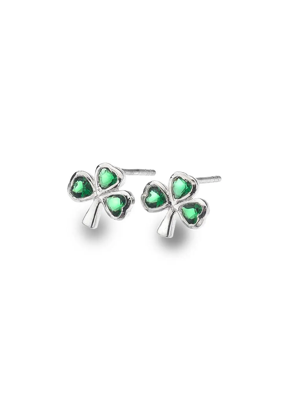 Sterling Silver Celtic Shamrock Stud Earrings