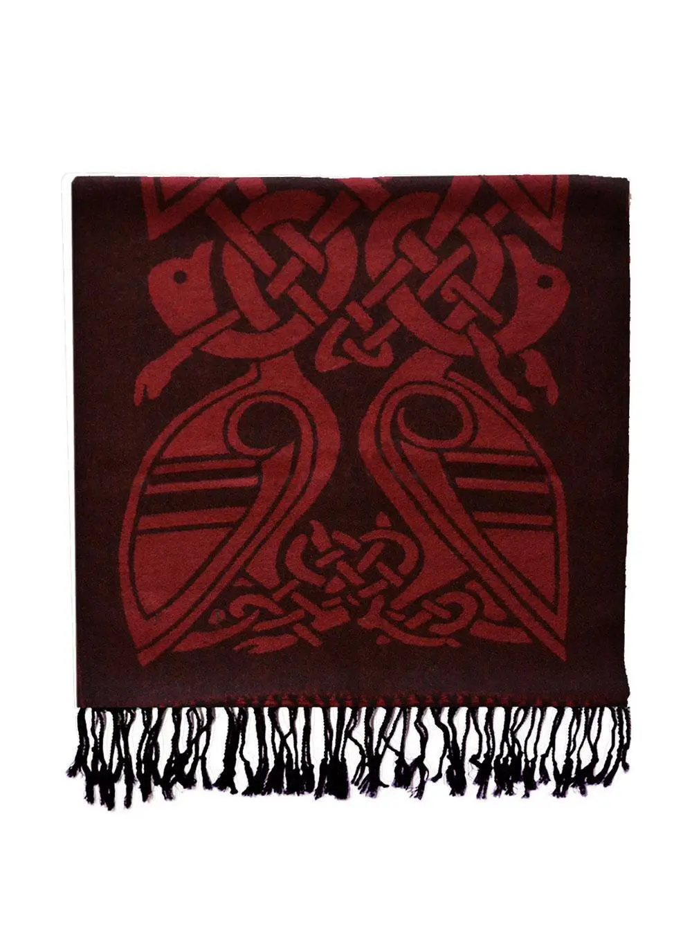 Red & Black Two-Tone Wool Scarf