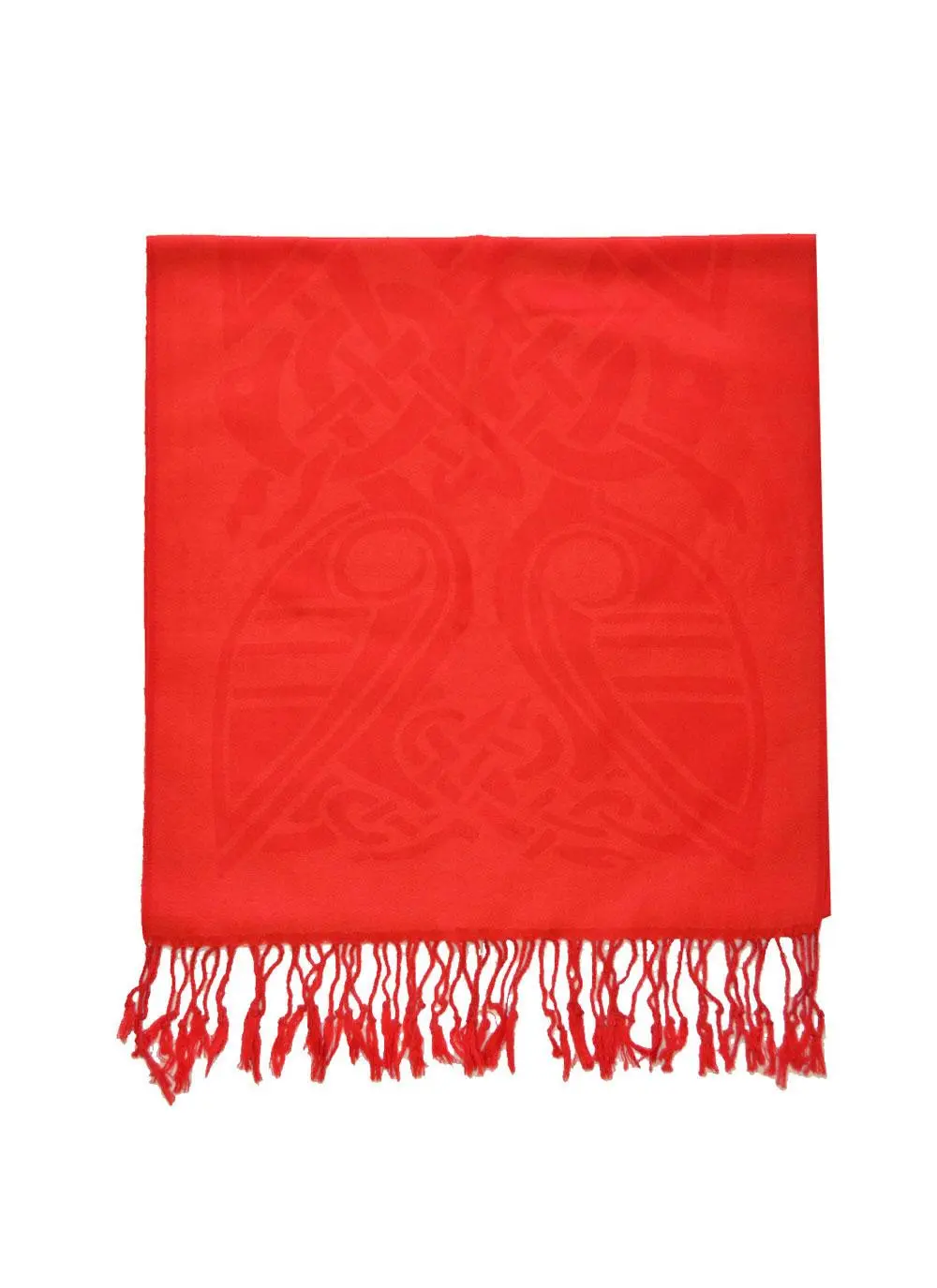 100% Pure New Wool Firey Red Celtic Scarf