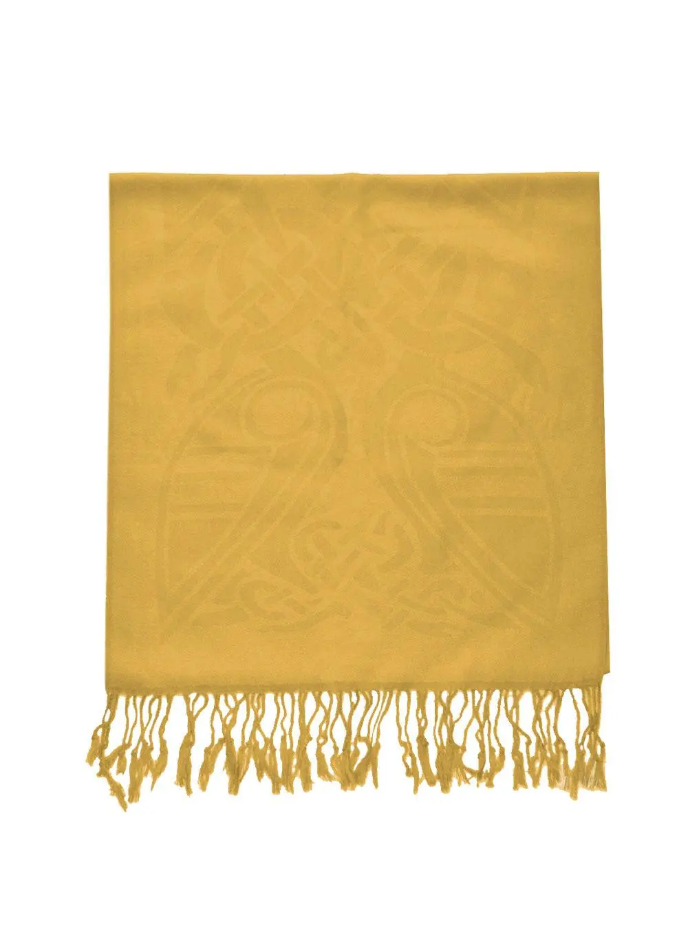 100% Wool Mustard Yellow Celtic Scarf