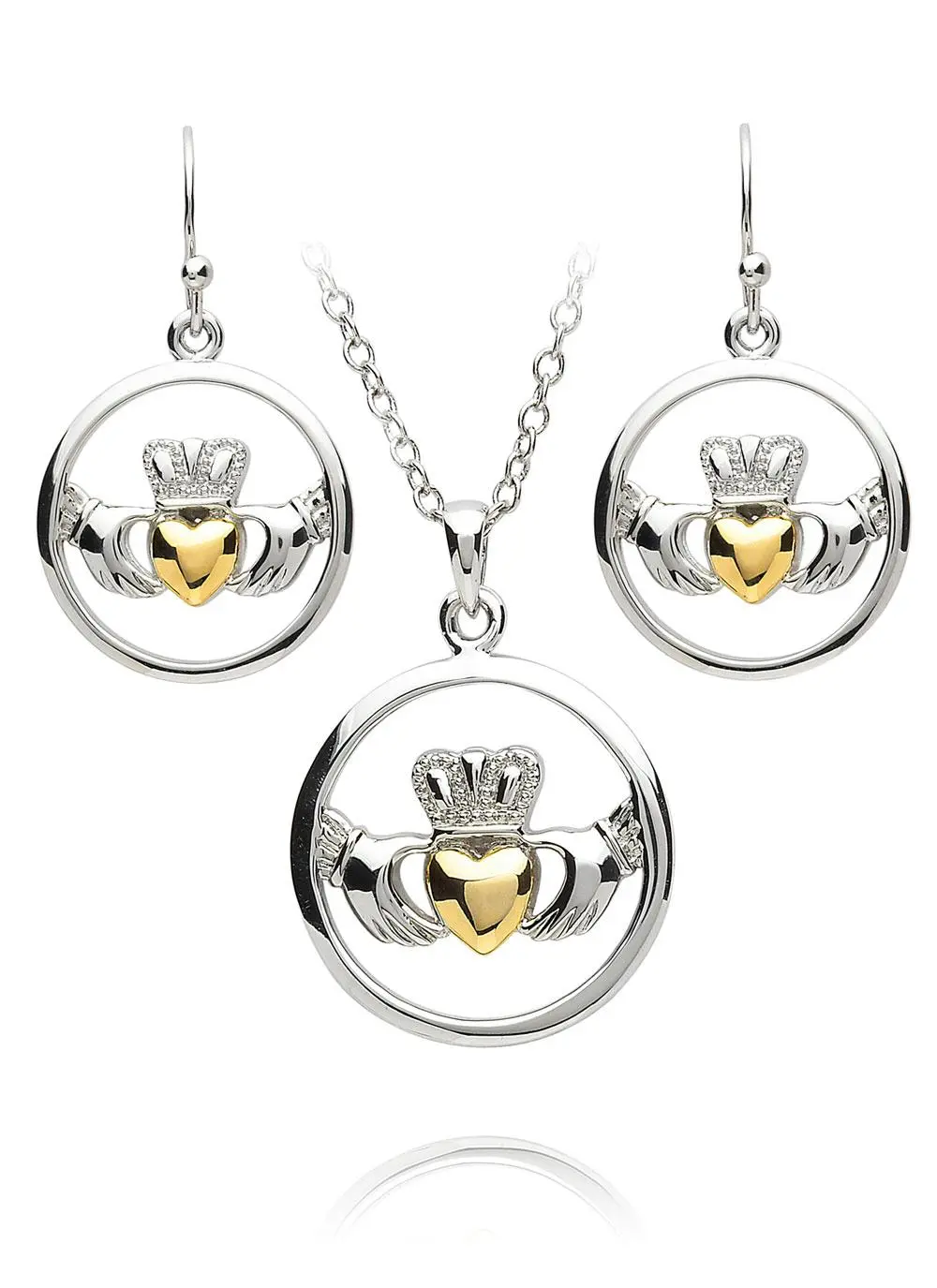 Claddagh Pendant & Earrings Set