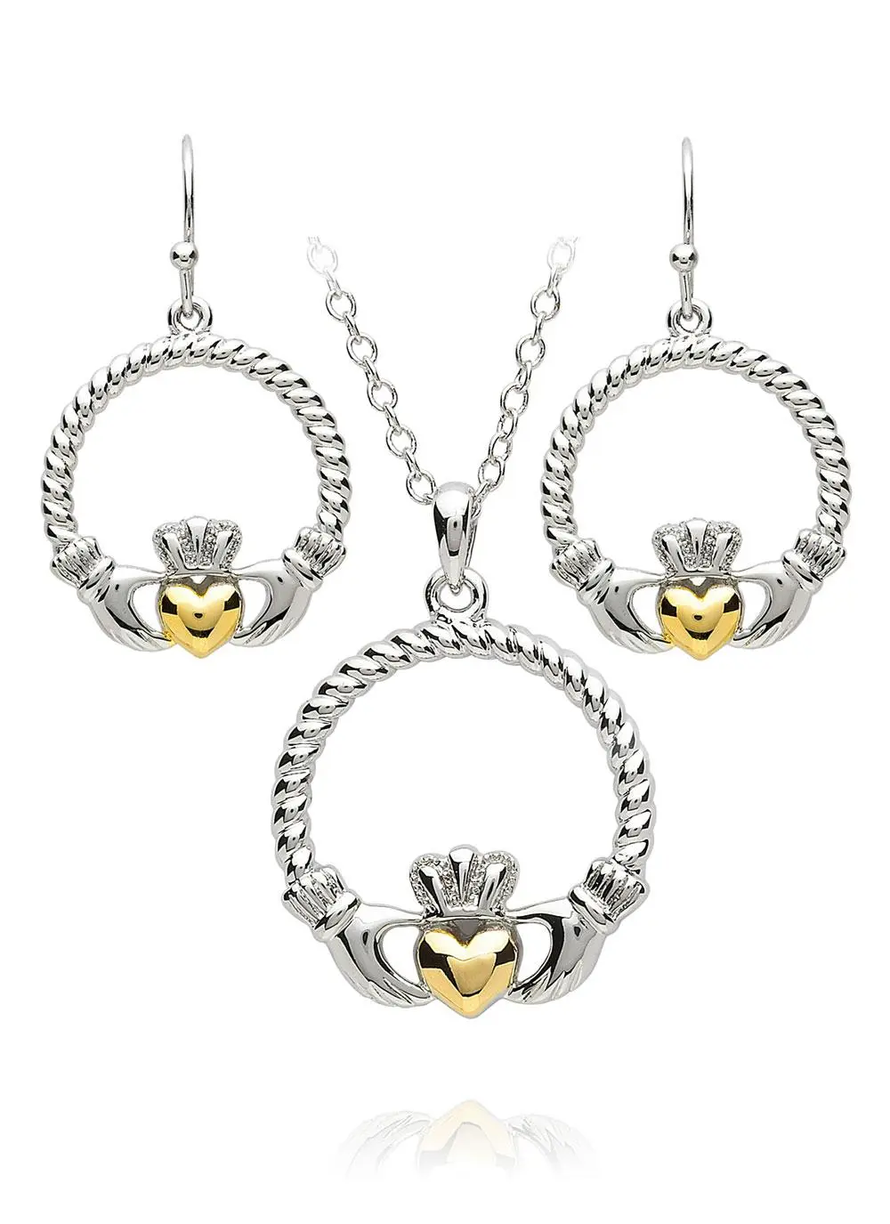Claddagh Weave Pendant & Earrings Set
