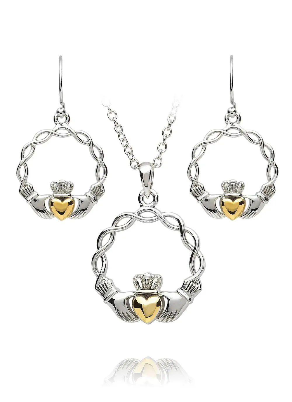 Claddagh Weave Pendant & Earrings Set