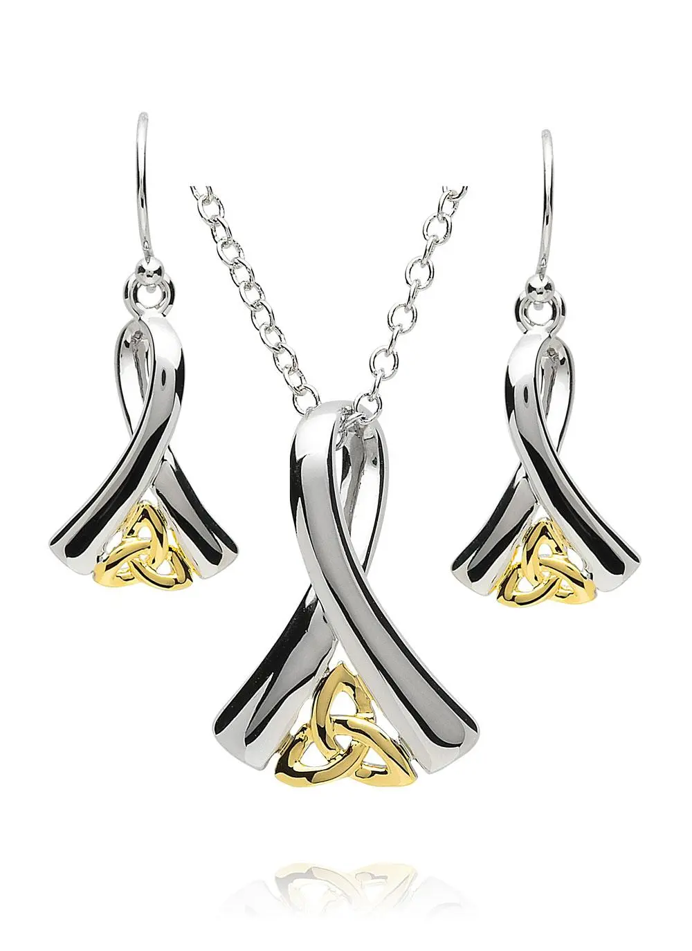 Ribbon of Life Pendant & Earrings Set