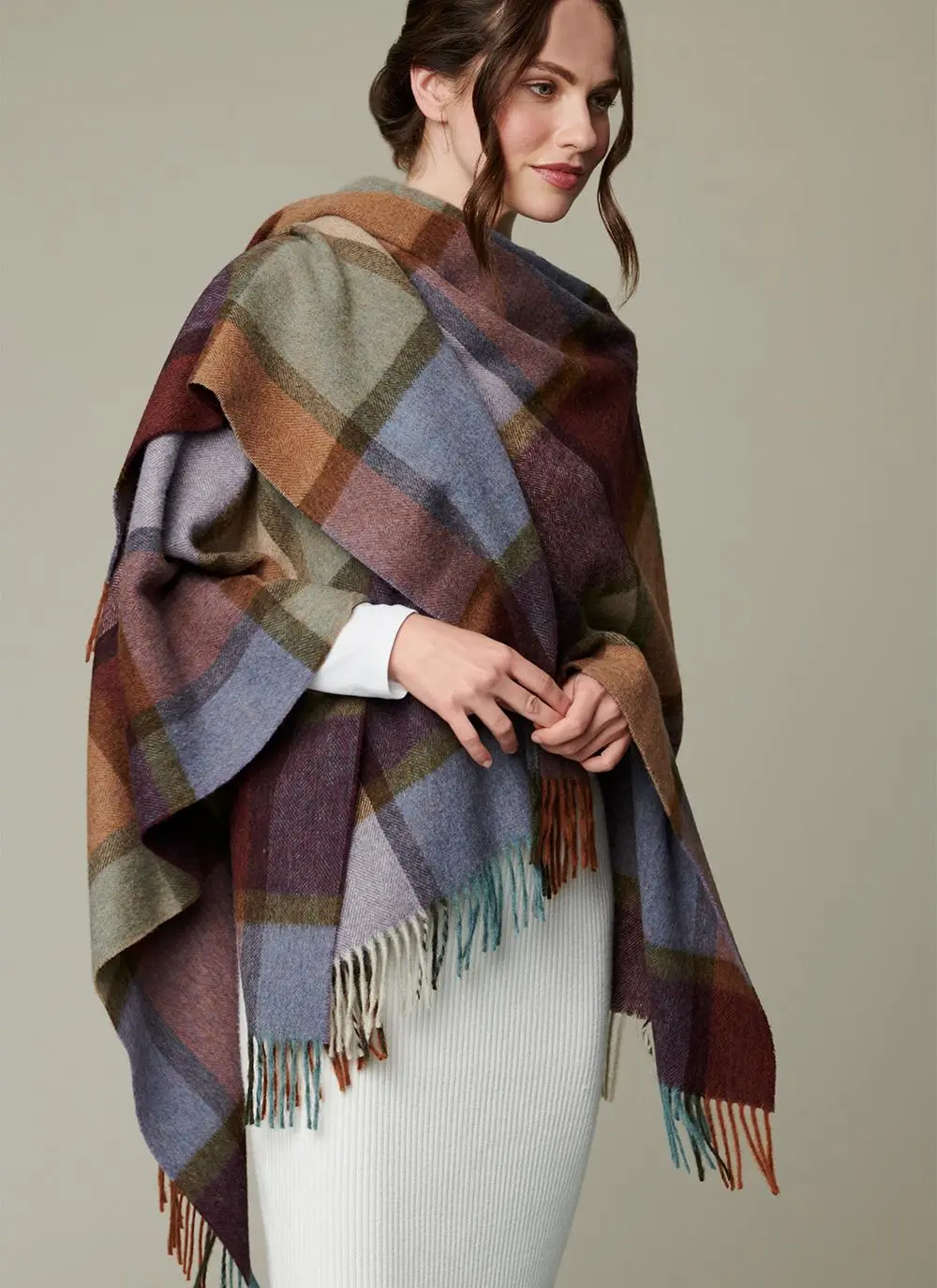 Pateley Damson Check Mini Serape