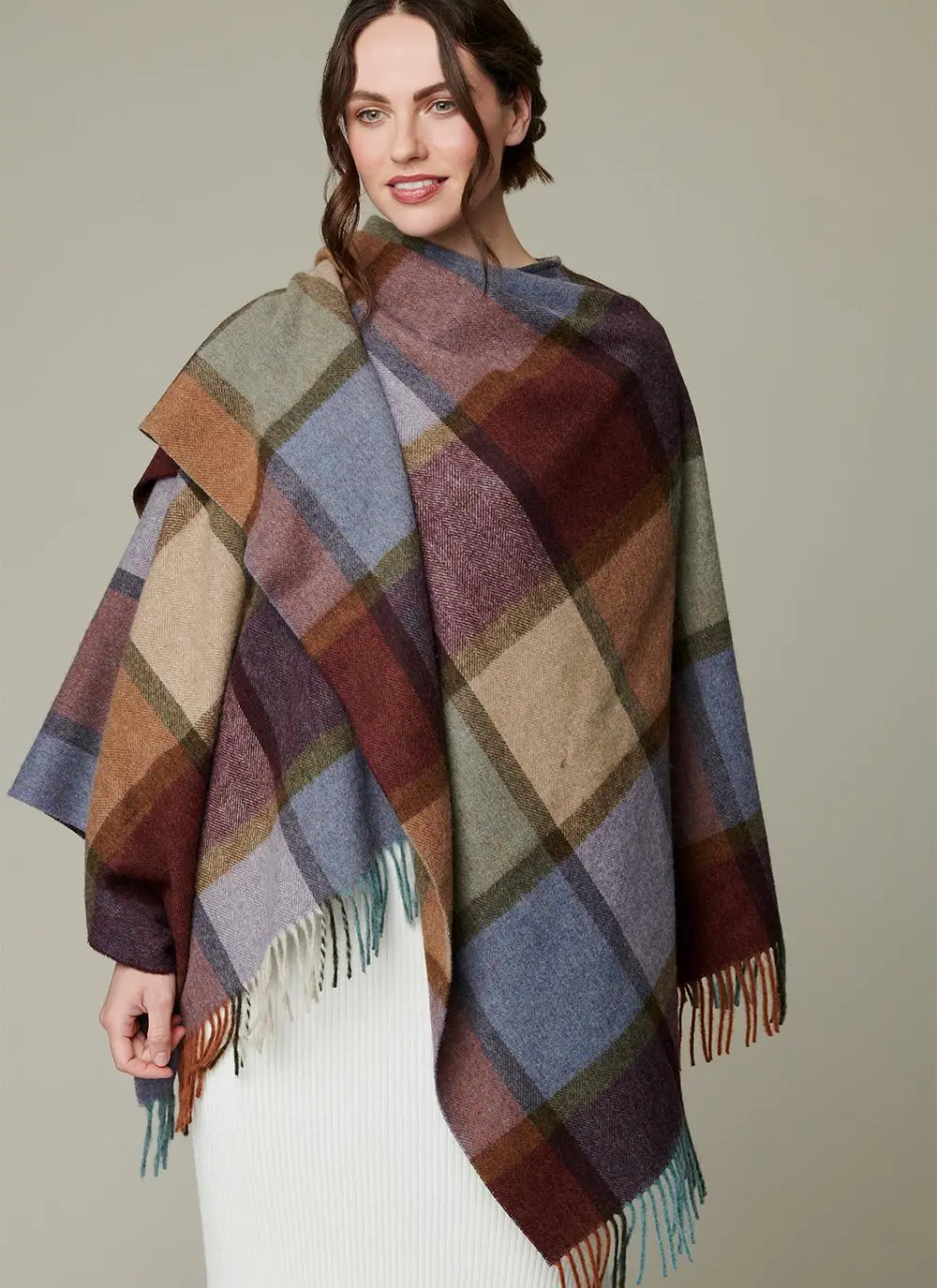 Pateley Damson Check Mini Serape