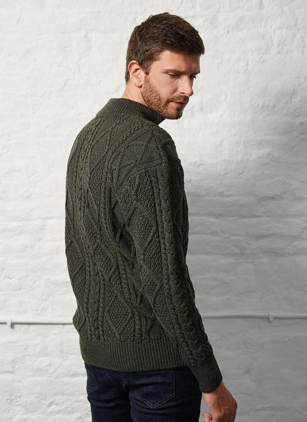 Patrick Half Zip Aran Sweater