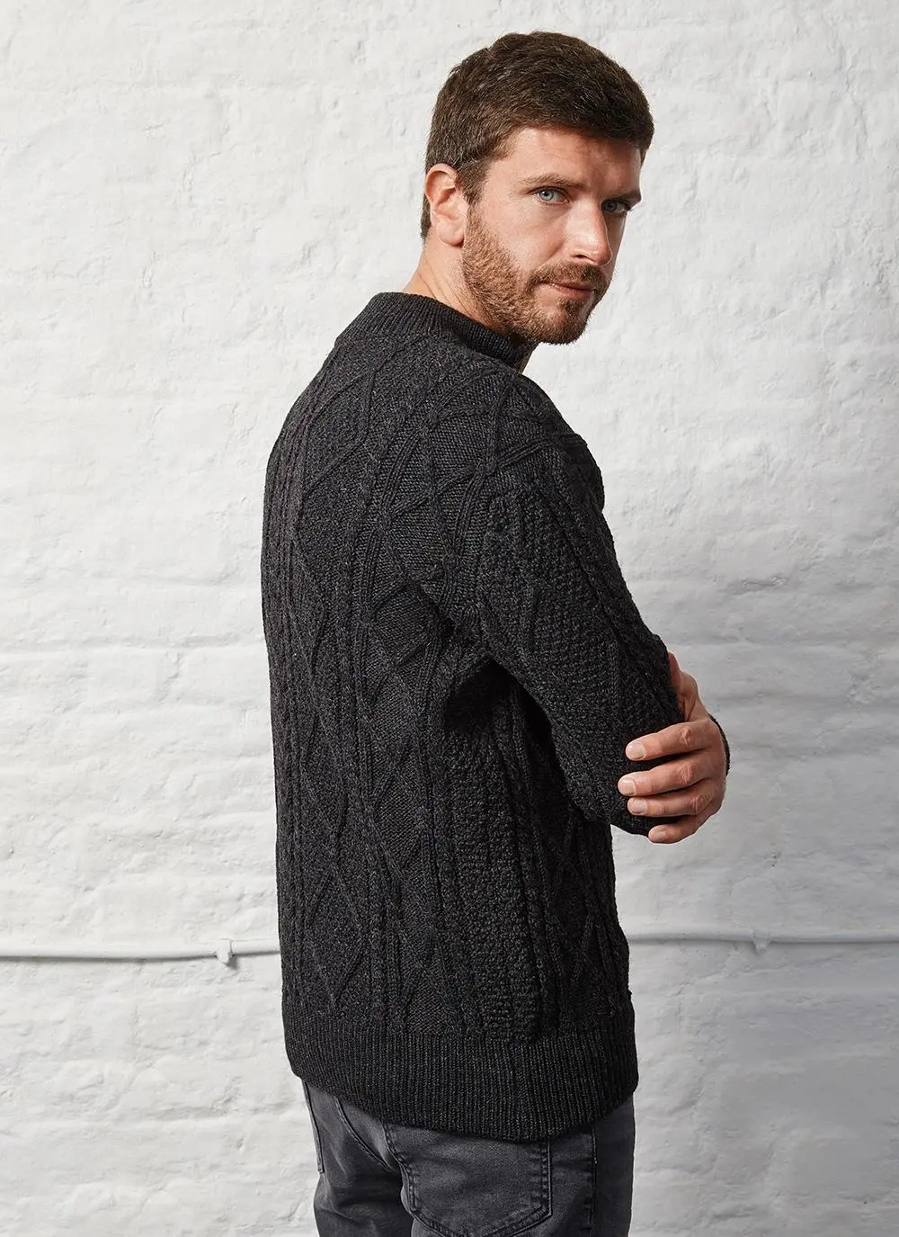 Patrick Half Zip Aran Sweater