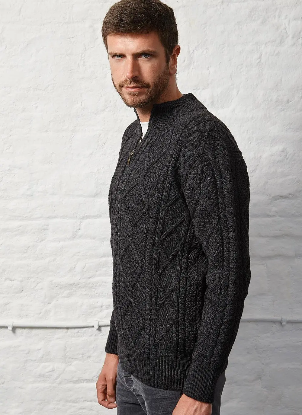 Patrick Half Zip Aran Sweater
