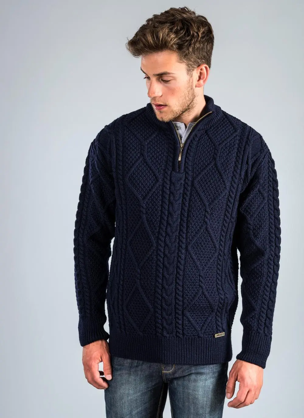 Patrick Half Zip Aran Sweater