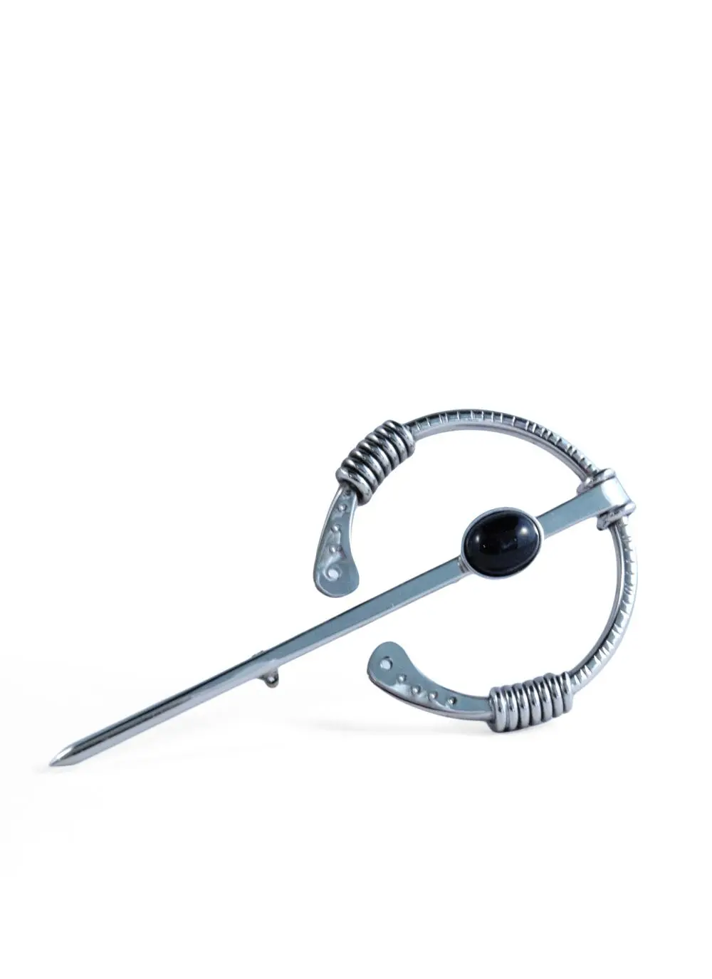 Pennanular Silver Brooch
