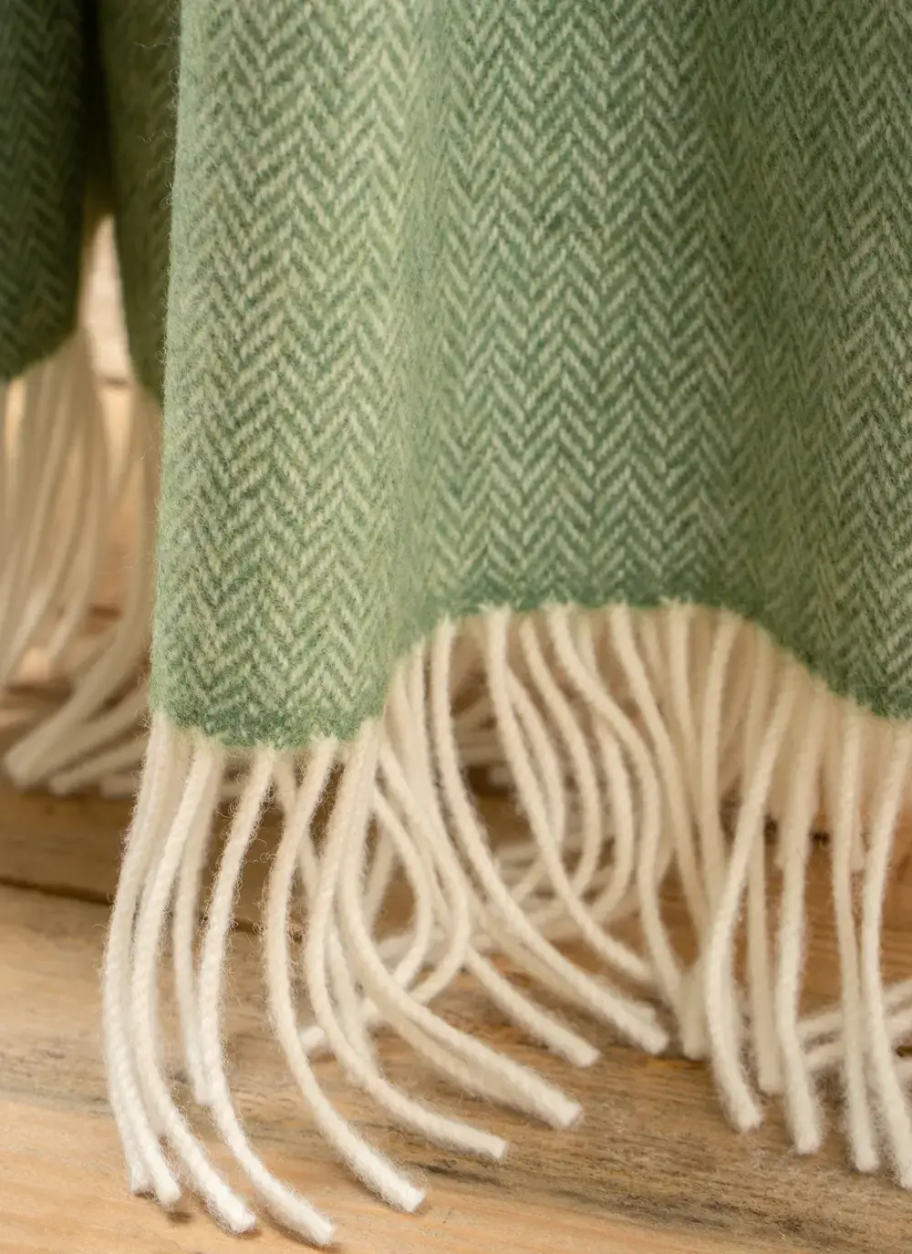 Pink & Green Large Lambswool Throw