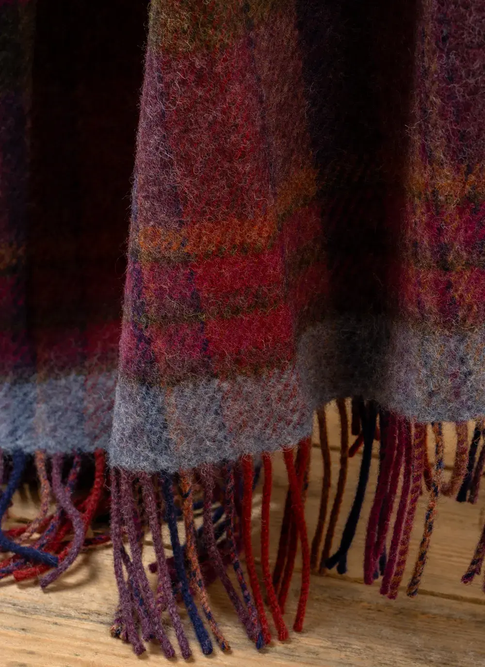 Pink Check Pure New Wool Throw