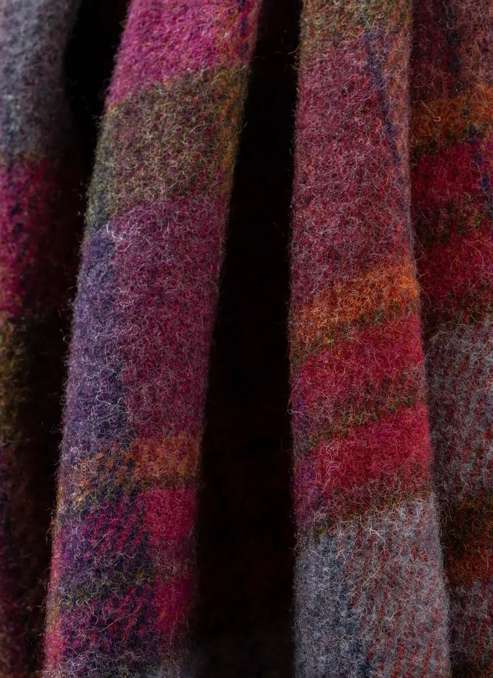 Pink Check Pure New Wool Throw