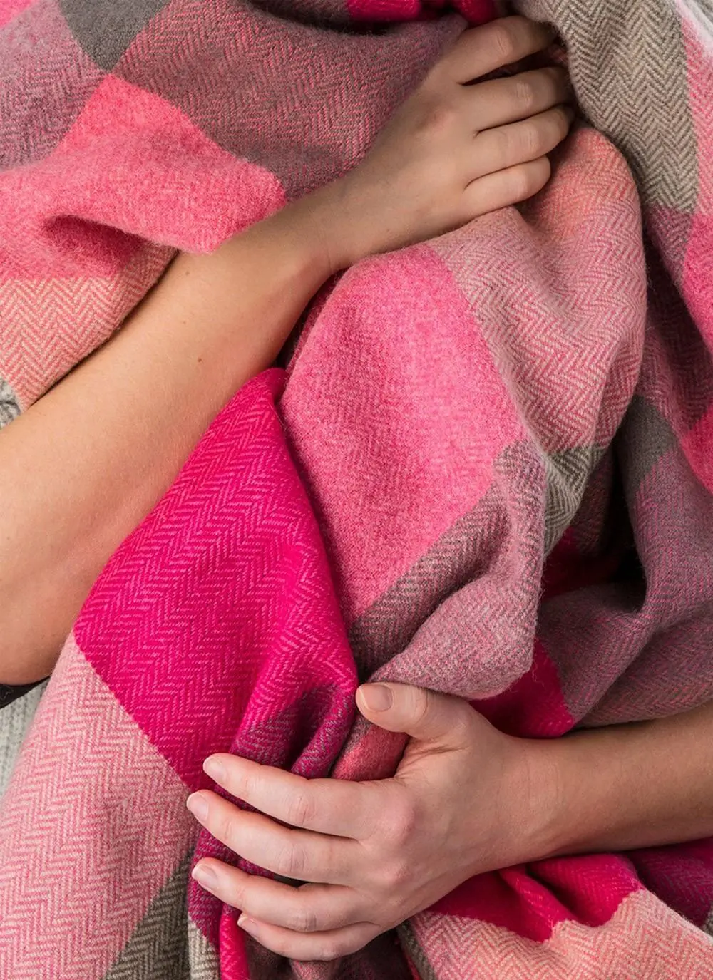 Pink Fields Lambswool Throw