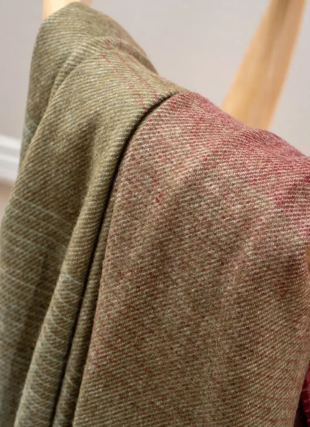 Pink Khaki Ombre Merino Wool Throw