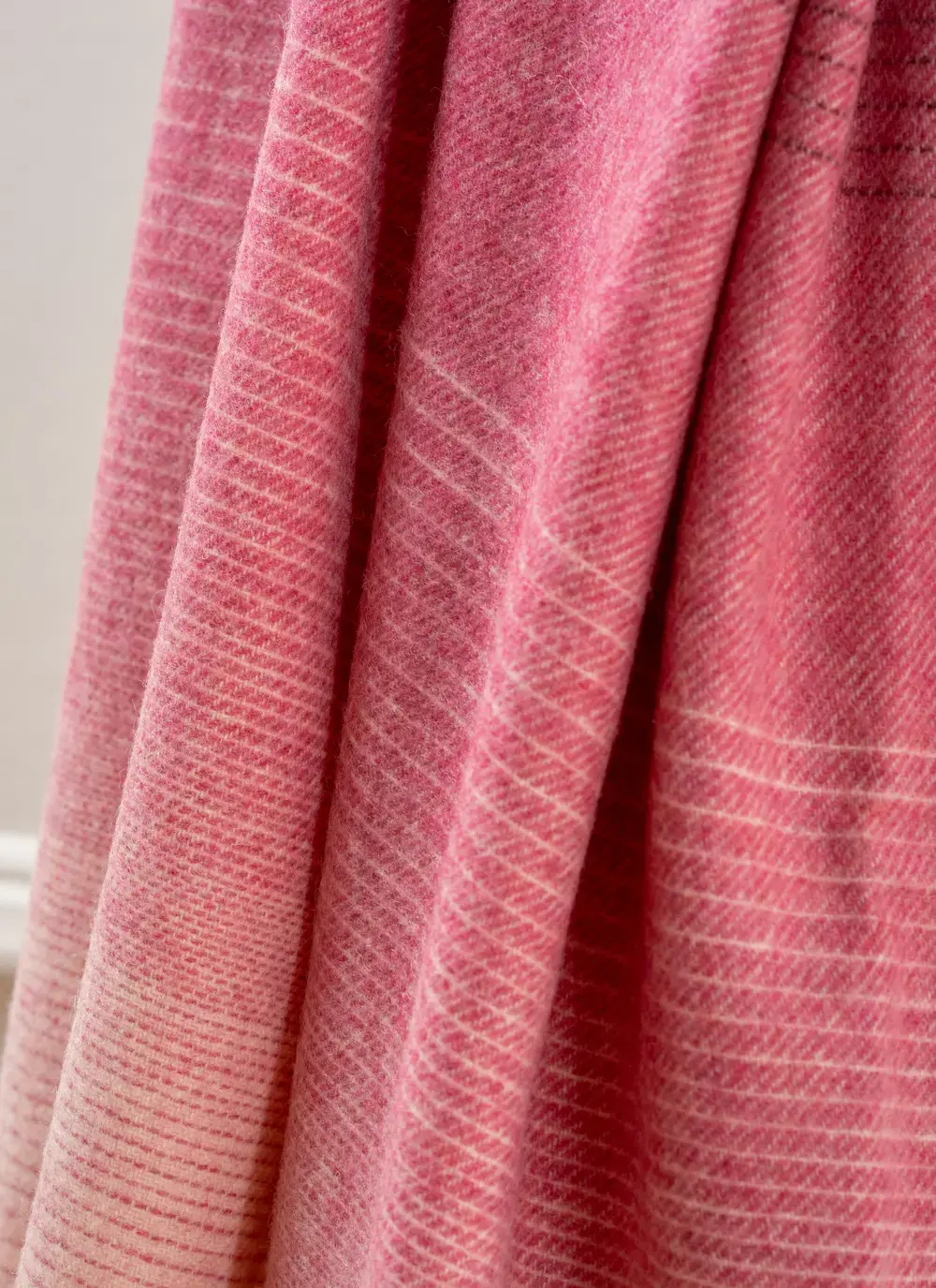 Pink Khaki Ombre Merino Wool Throw