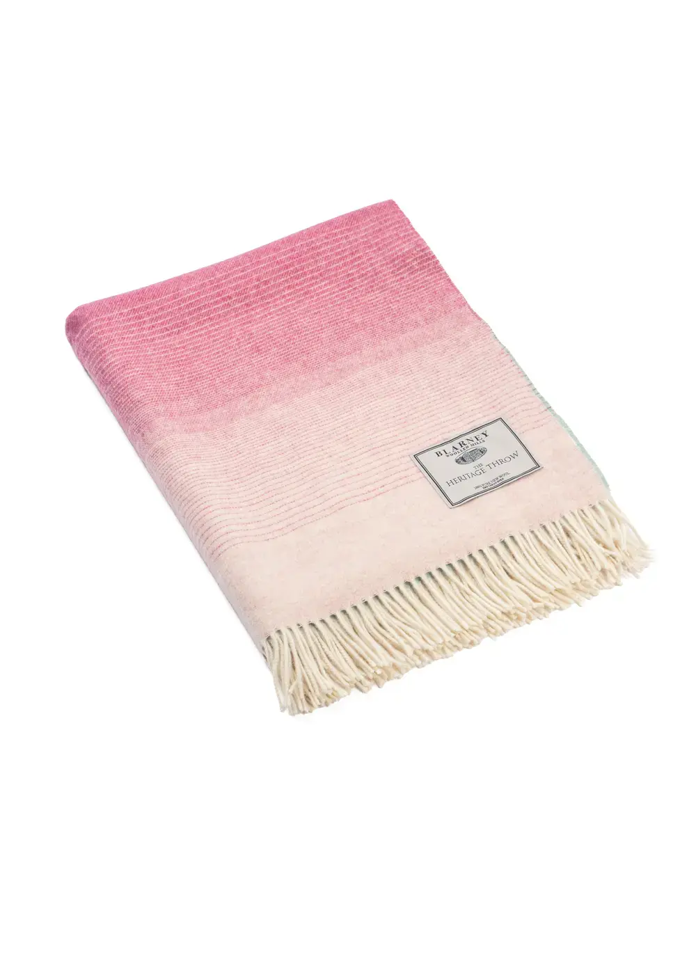 Pink Khaki Ombre Merino Wool Throw