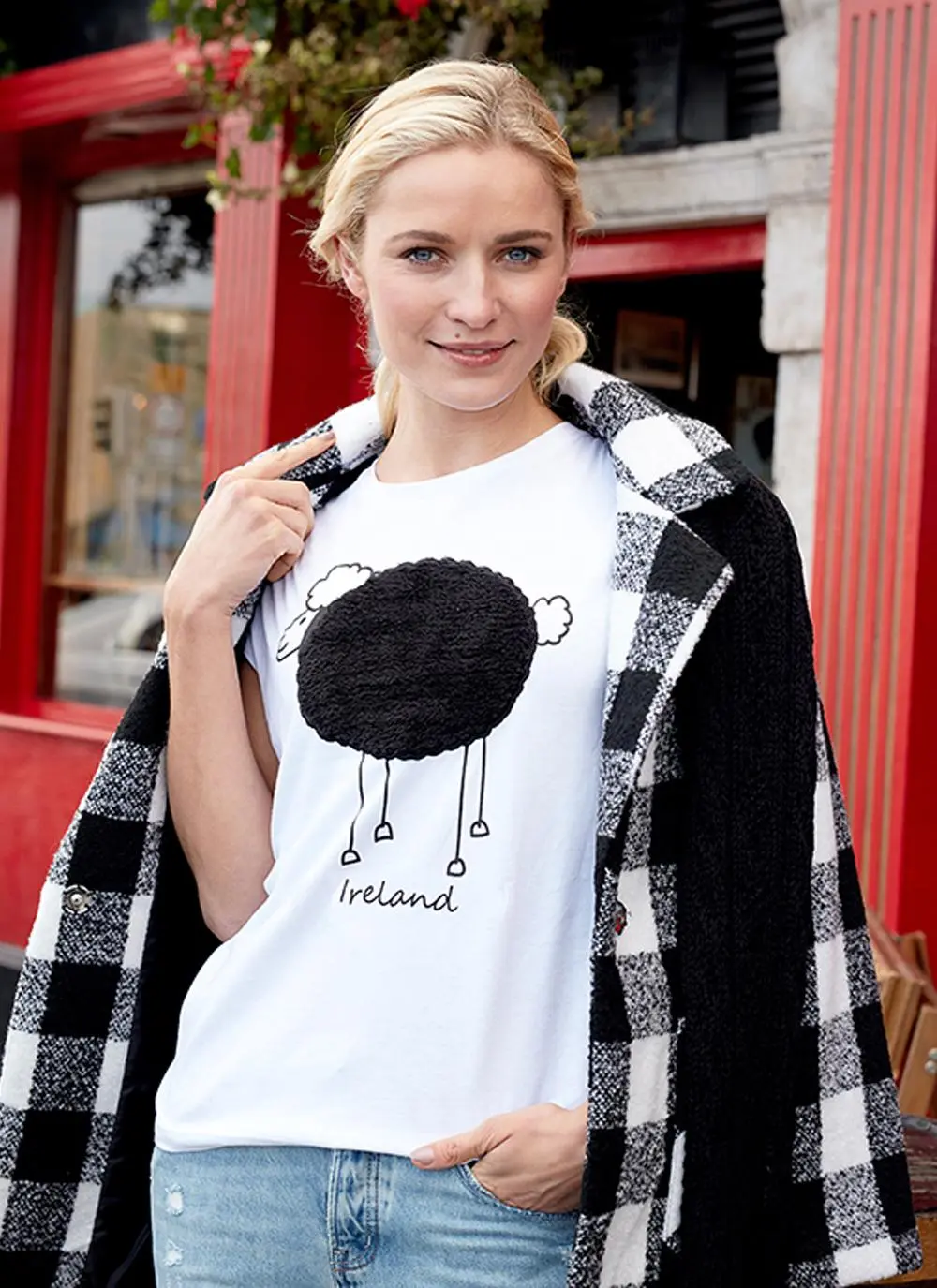 Plush Sheep Rolled Sleeve T-Shirt