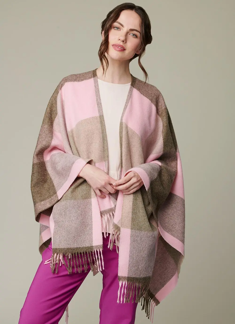 Portarlington Pink Check Mini Serape