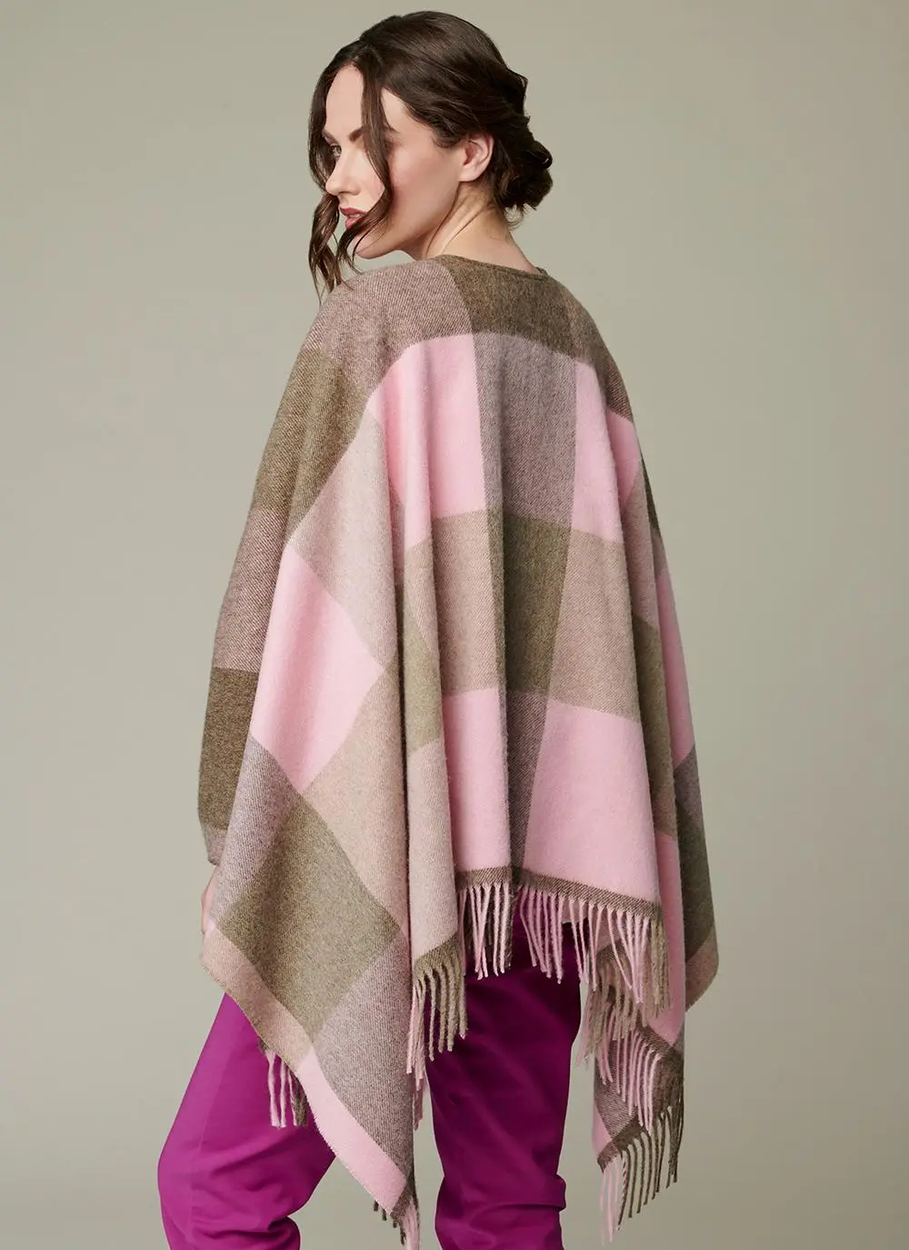 Portarlington Pink Check Mini Serape