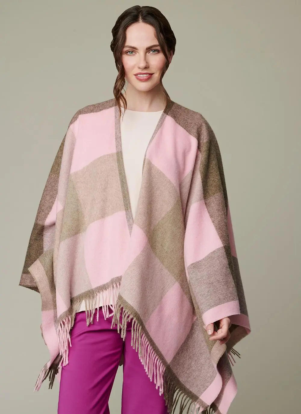Portarlington Pink Check Mini Serape