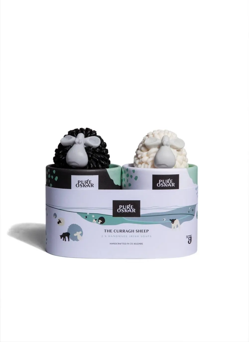 Black & White Curragh Sheep Handmade Soap Set of 2