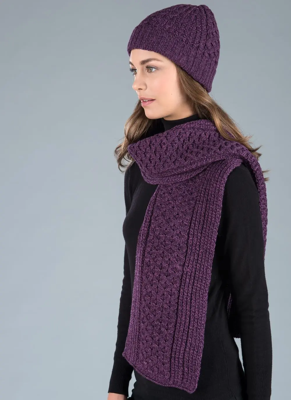 Honeycomb Stitch Aran Beanie 