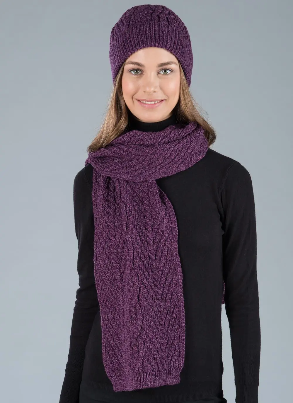 Honeycomb Stitch Aran Scarf