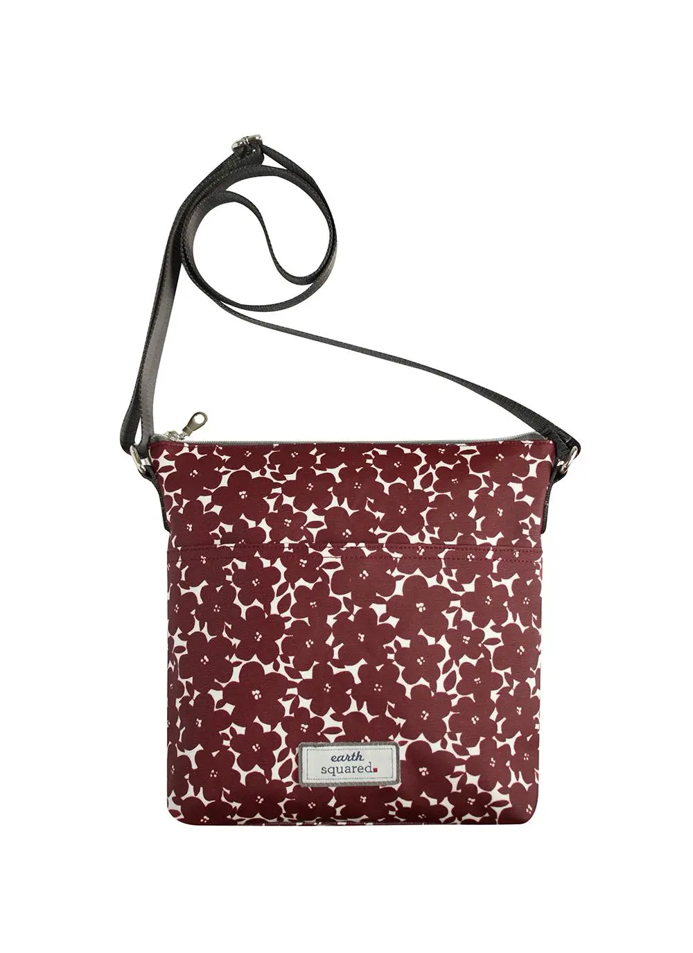 Red Flower Oil Cloth Messenger Bag