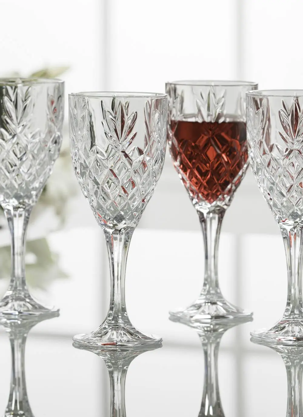 Galway Crystal Renmore Wine Goblets Set of 6