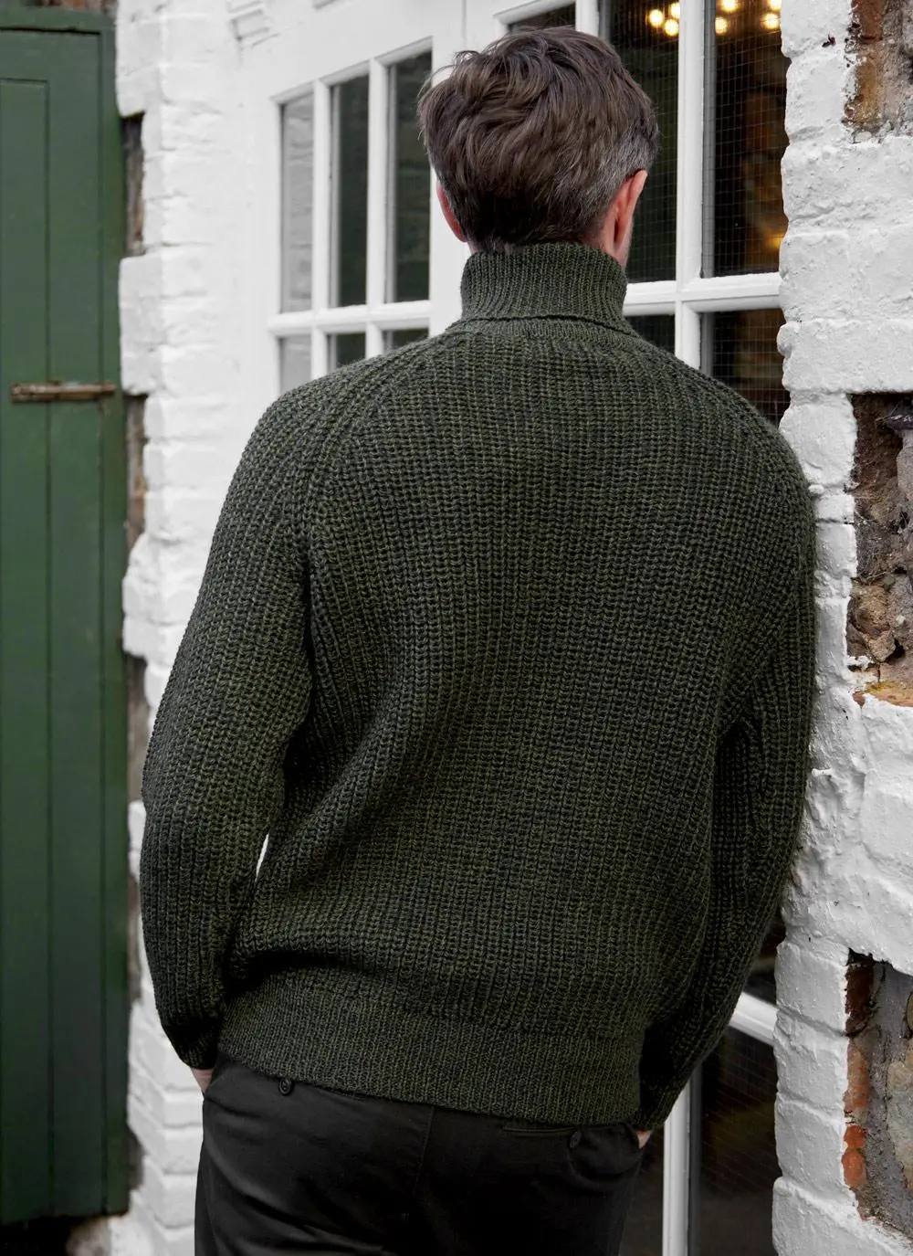 Ribbed Polo Neck Sweater