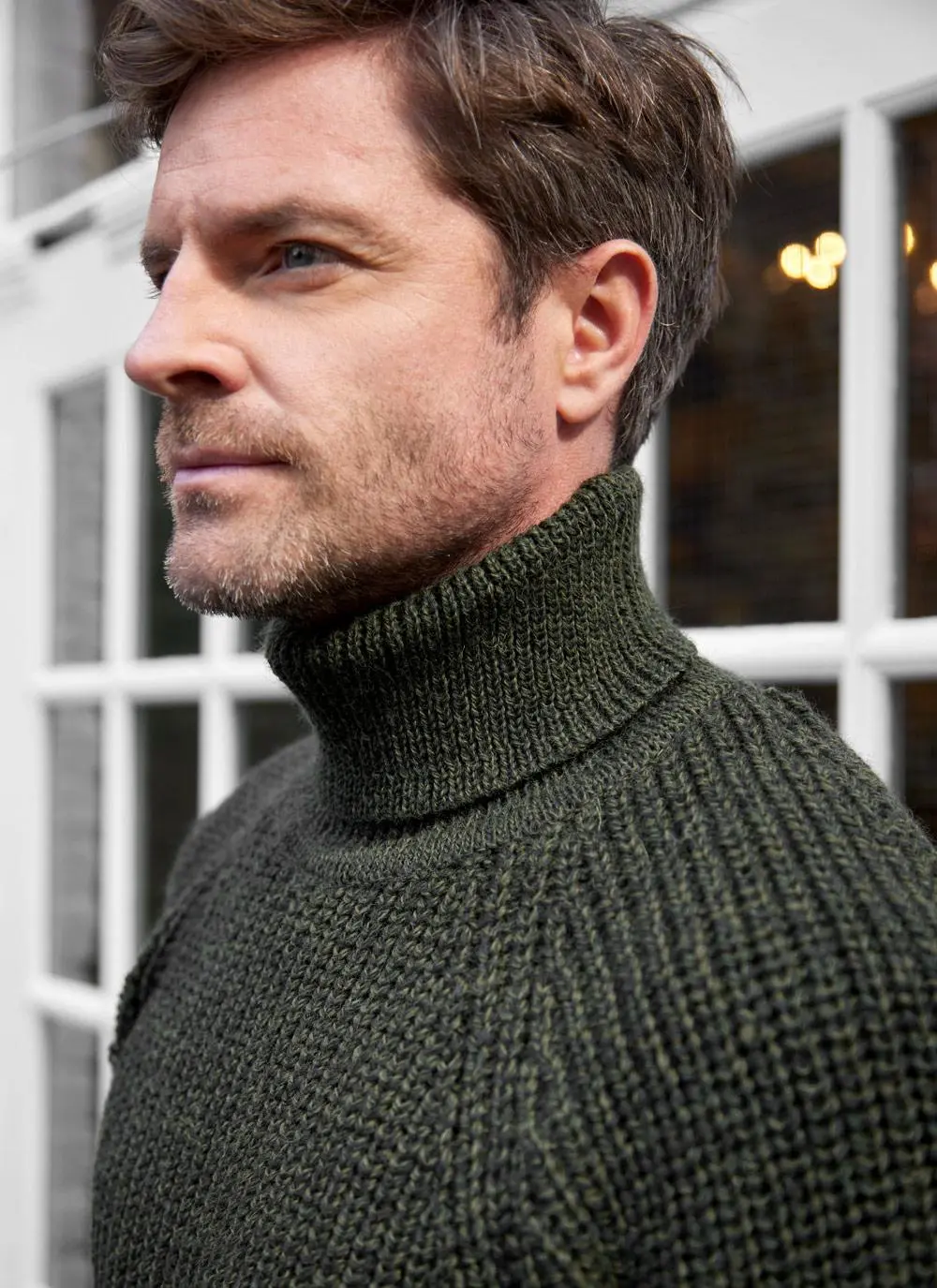Ribbed Polo Neck Sweater