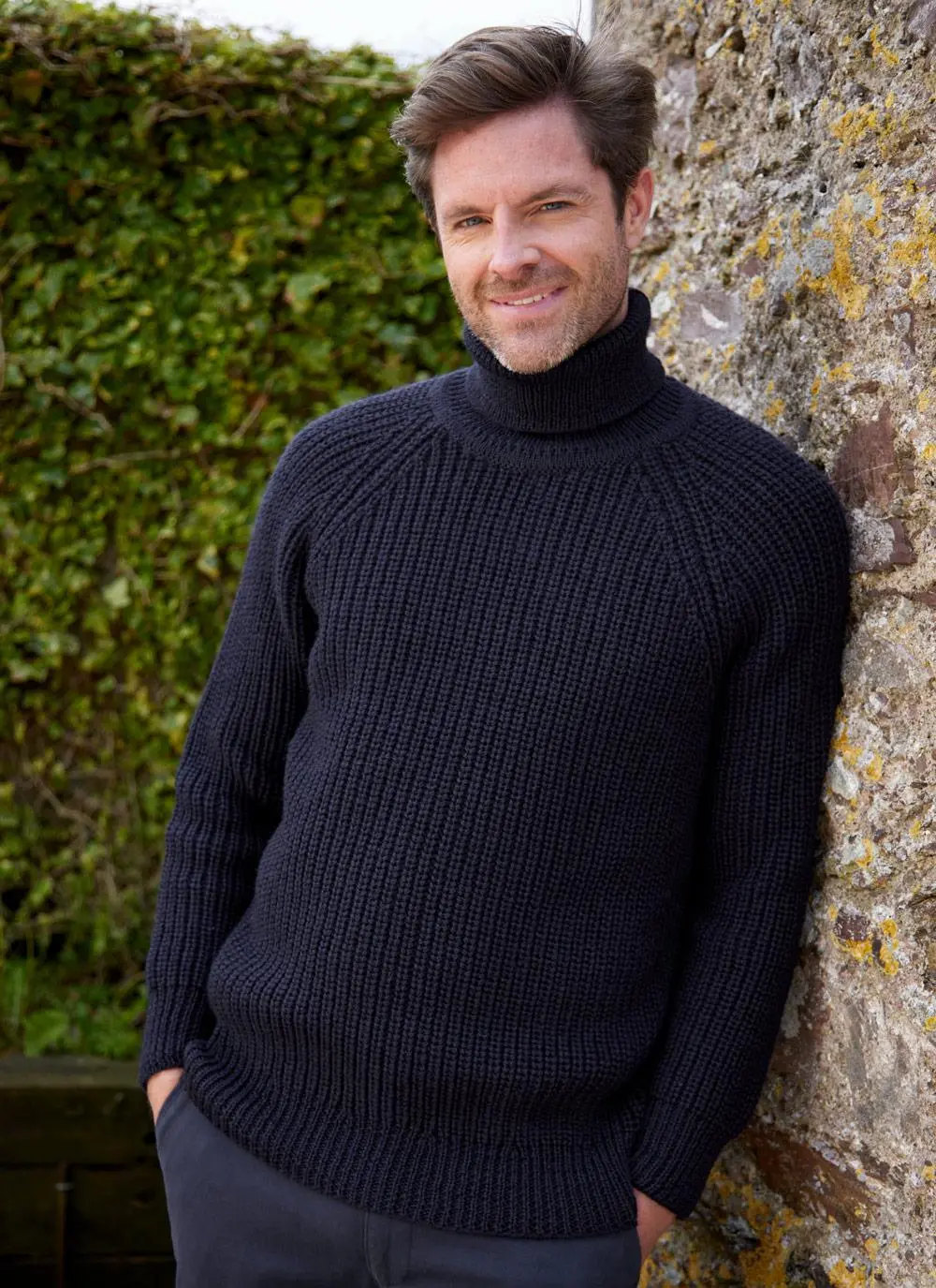 Ribbed Polo Neck Sweater