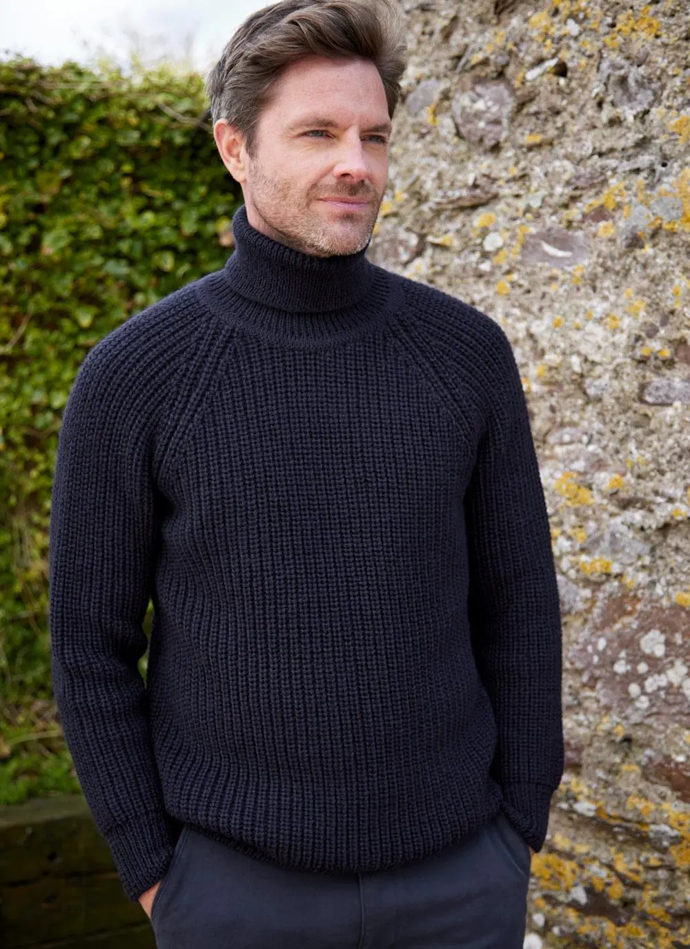 Ribbed Polo Neck Sweater