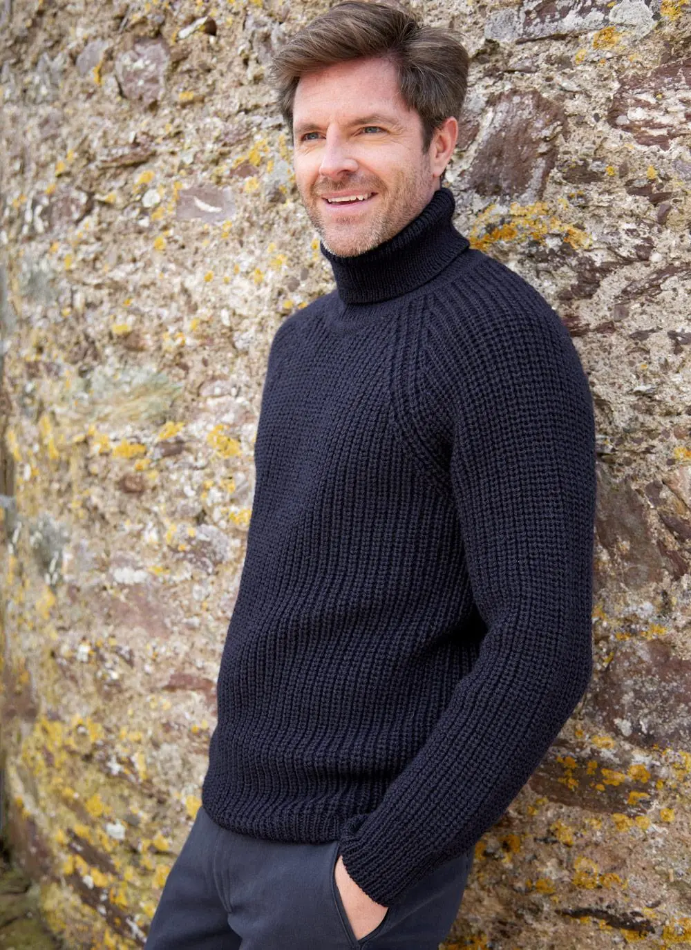 Ribbed Polo Neck Sweater