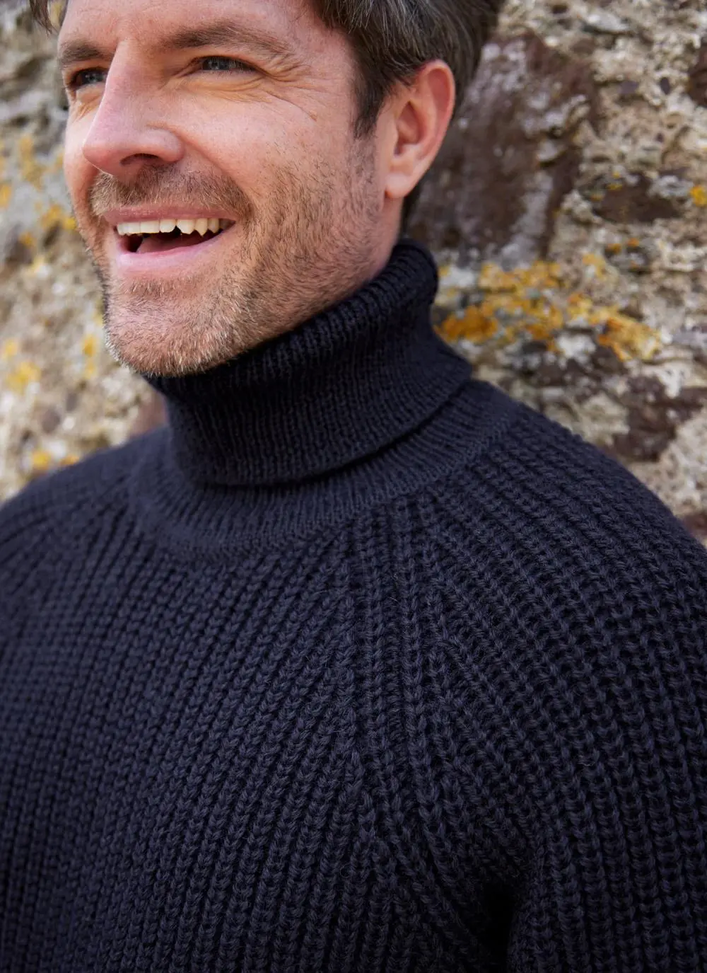 Ribbed Polo Neck Sweater