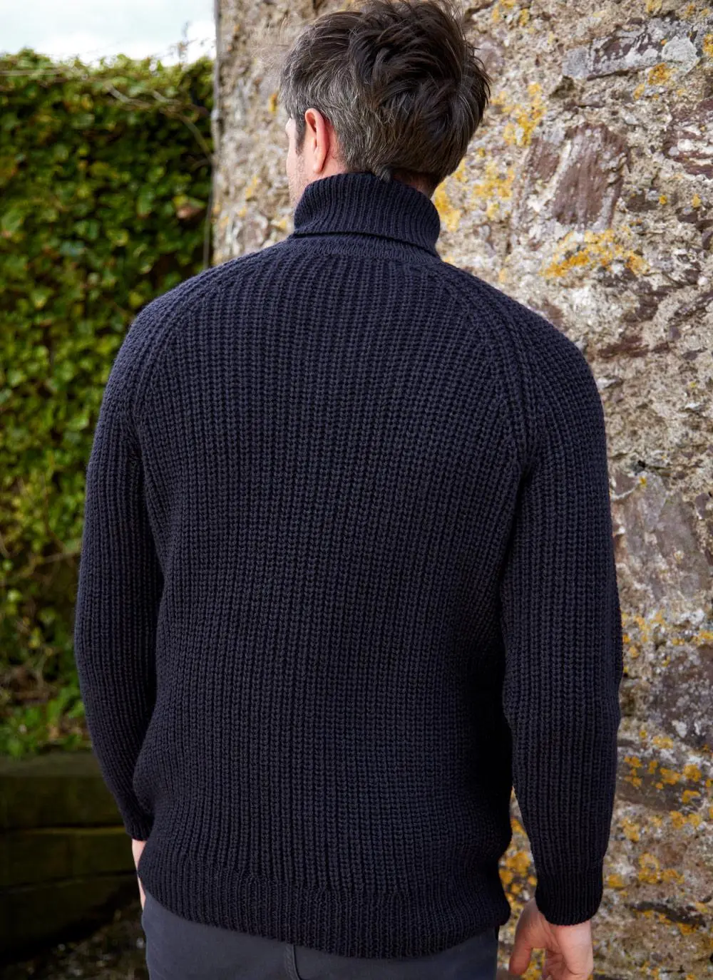 Ribbed Polo Neck Sweater