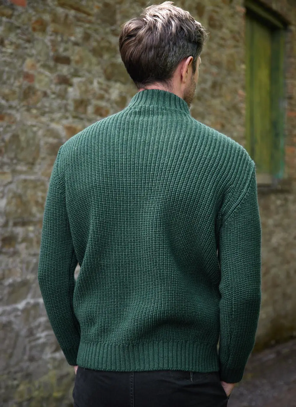 Ribbed Zip Neck Troyer Sweater