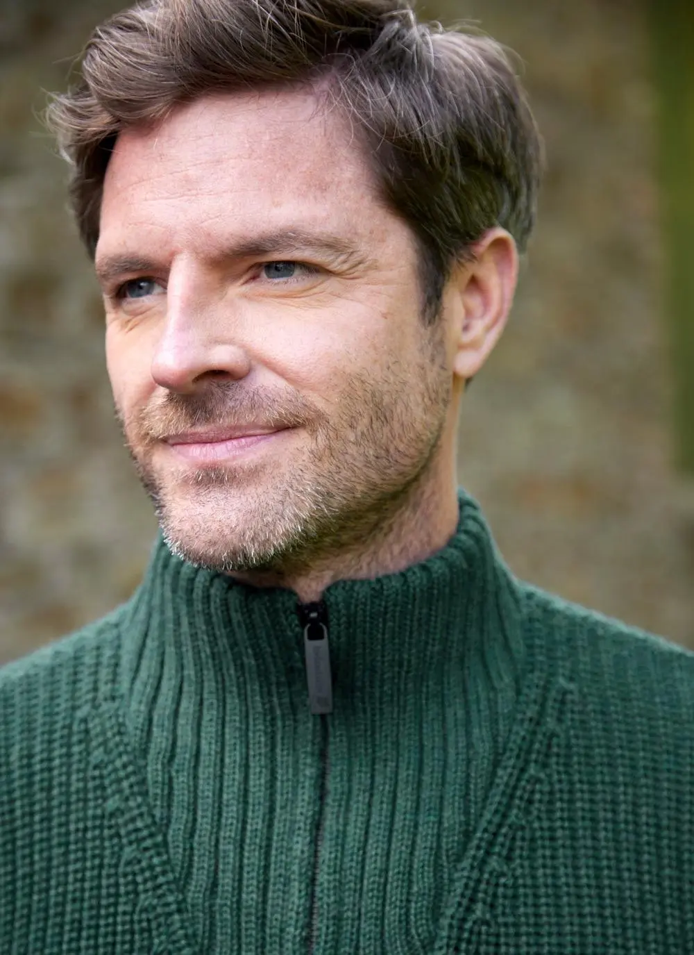 Ribbed Zip Neck Troyer Sweater