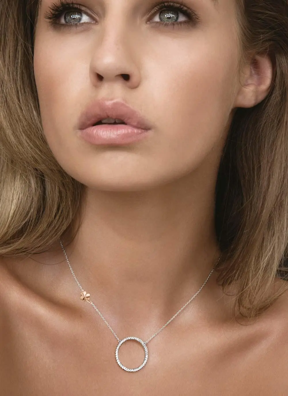 Round Shamrock Necklet with Rare Irish Gold