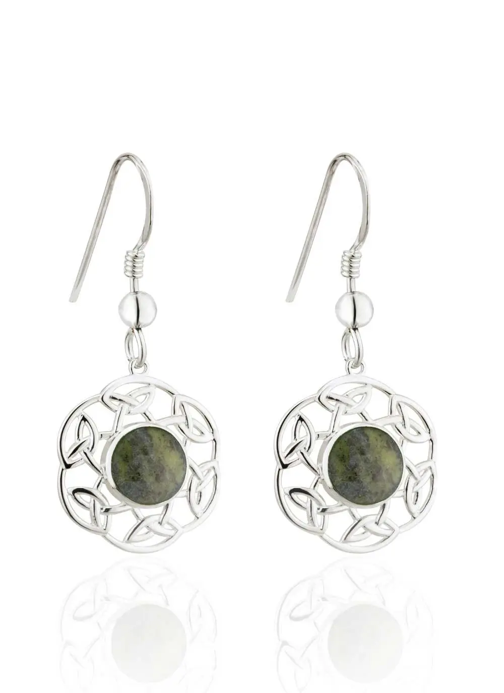 Connemara Marble Open Celtic Drop Earrings 