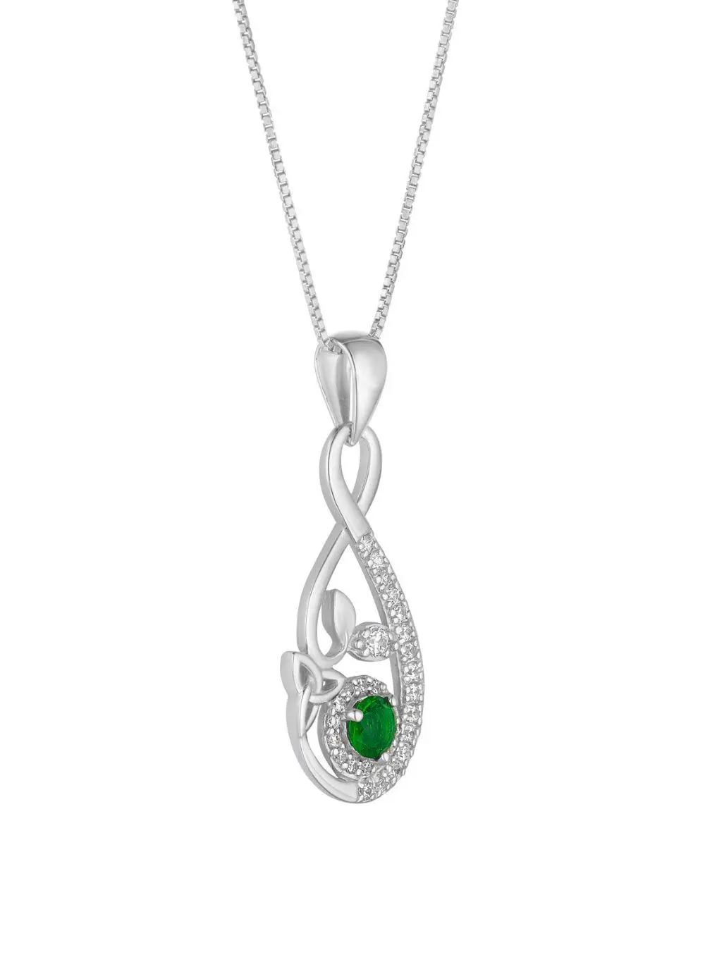 Sterling Silver Trinity Knot Tree Drop Pendant 