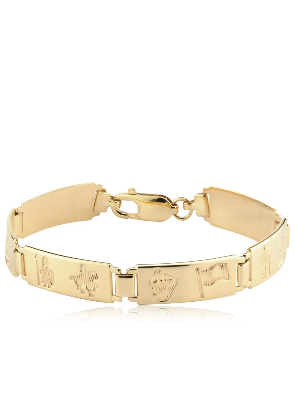 14K Gold History of Ireland Ladies 6 Link Bracelet 