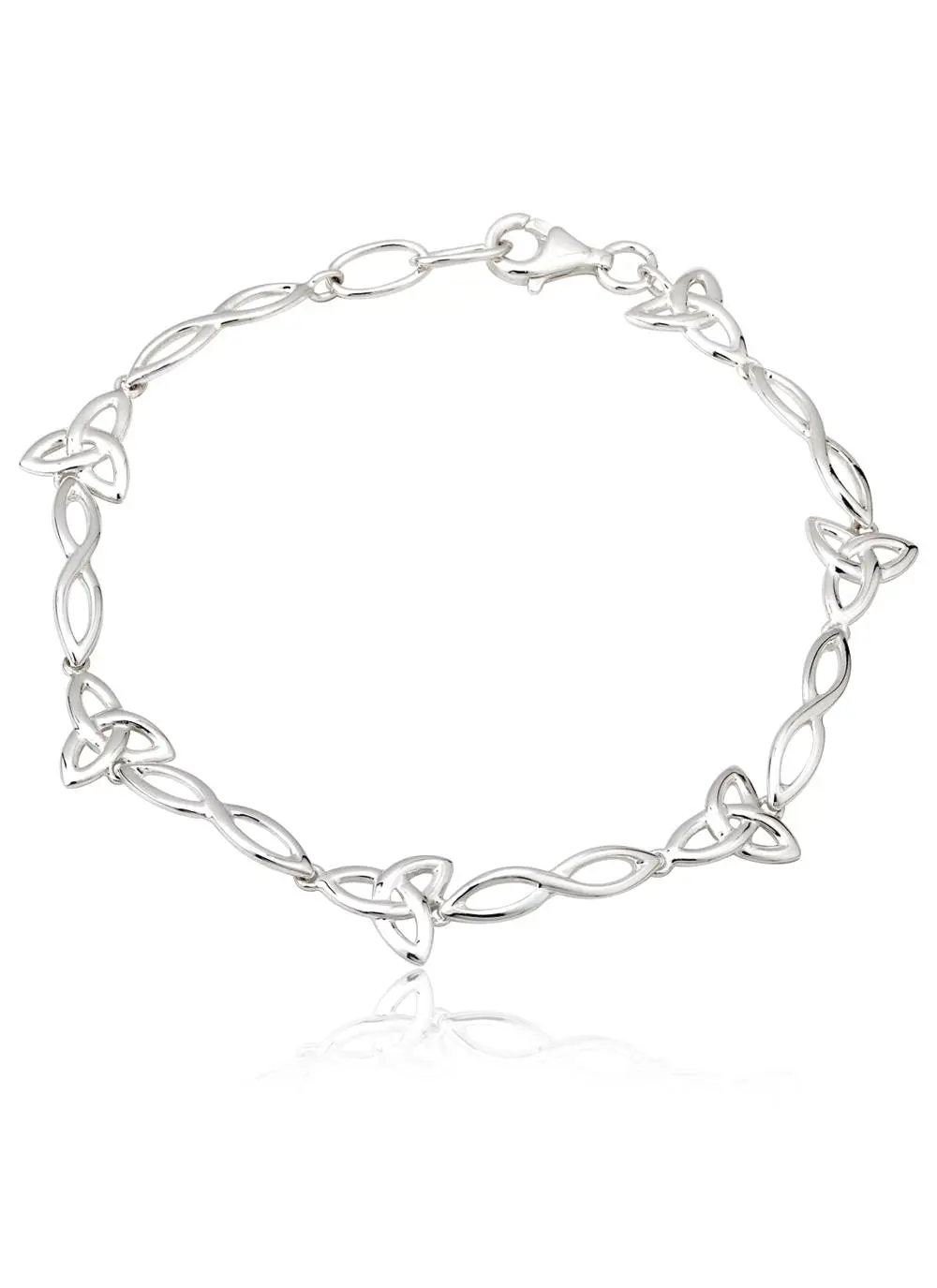 Sterling Silver 6 Link Trinity Knot Bracelet
